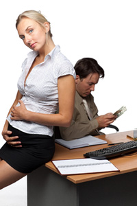 Businessman and pregnant woman