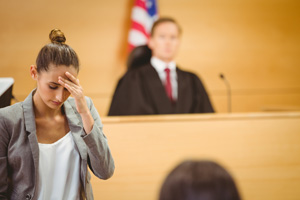 Woman in court